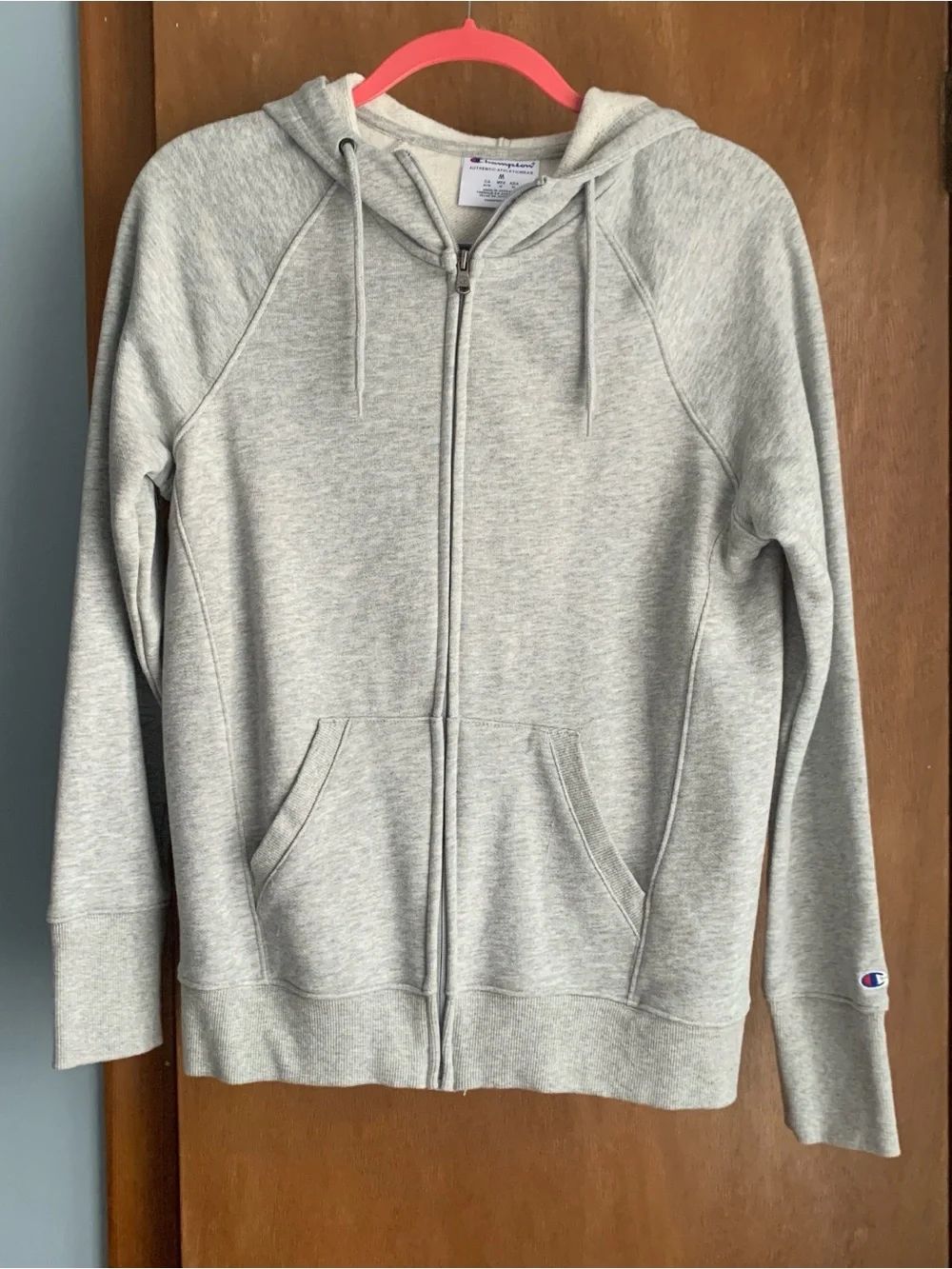 Champion Heather Gray Fleece Lined Zip Up Hoodie